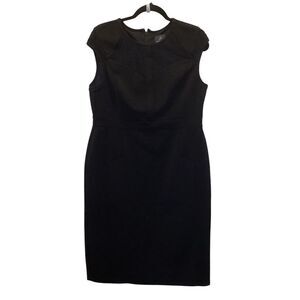 ADRIANNA PAPELL Womens Black Cap Sleeve Jewel Neck Party Sheath Dress‎ 14